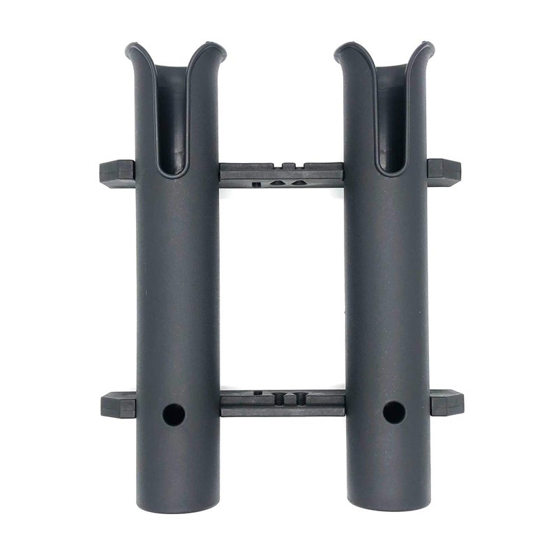 HiUmi Wall Mounted Fishing Rod Holders Tubes Links Fishing Rod Holder Rack Rests (2-Pole-Black) - Image 2
